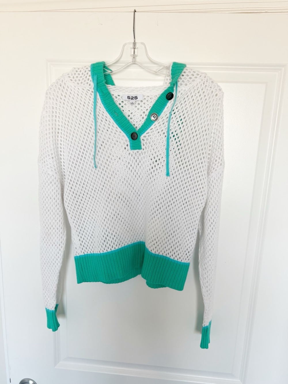 Small 525 Open Knit Hooded Sweater - Picture 2 of 4